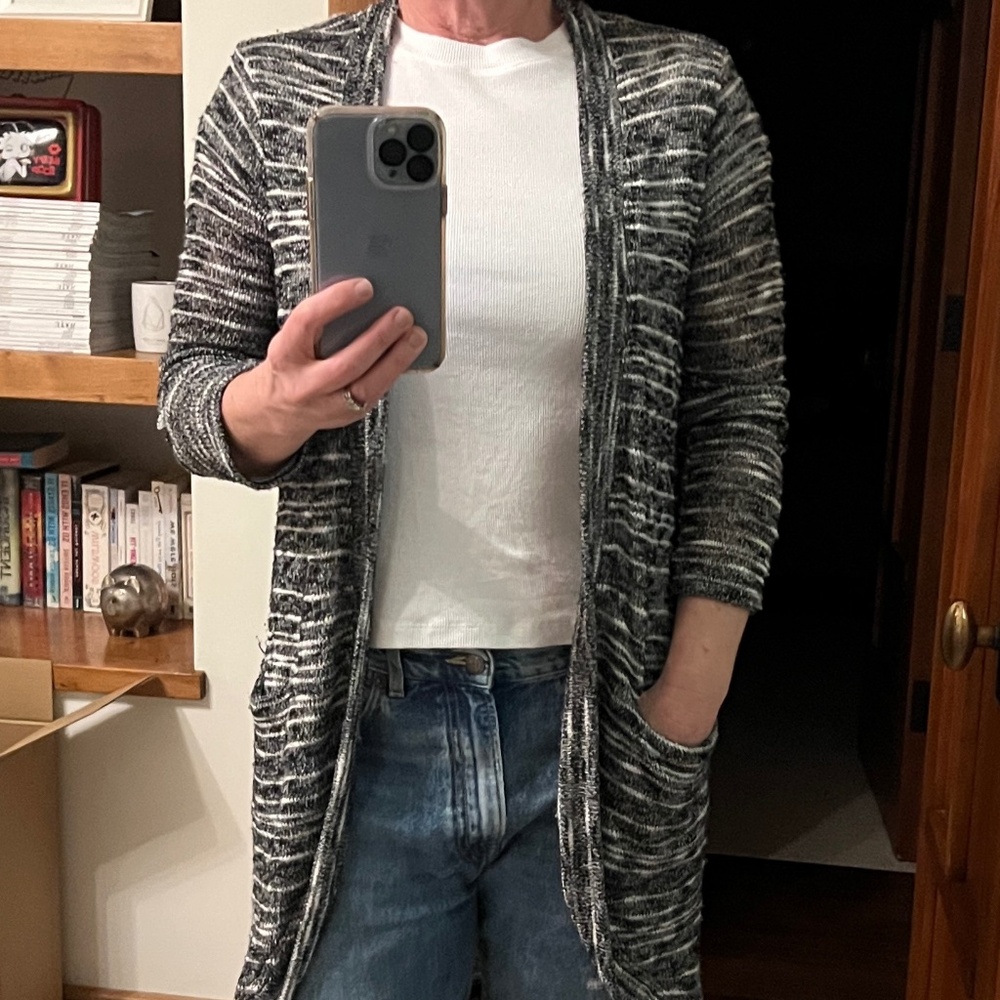 Splendid Long Cardigan - Black and White Size M